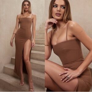 House of CB. Jaida Toast Corset Maxi Dress. New With Tags.